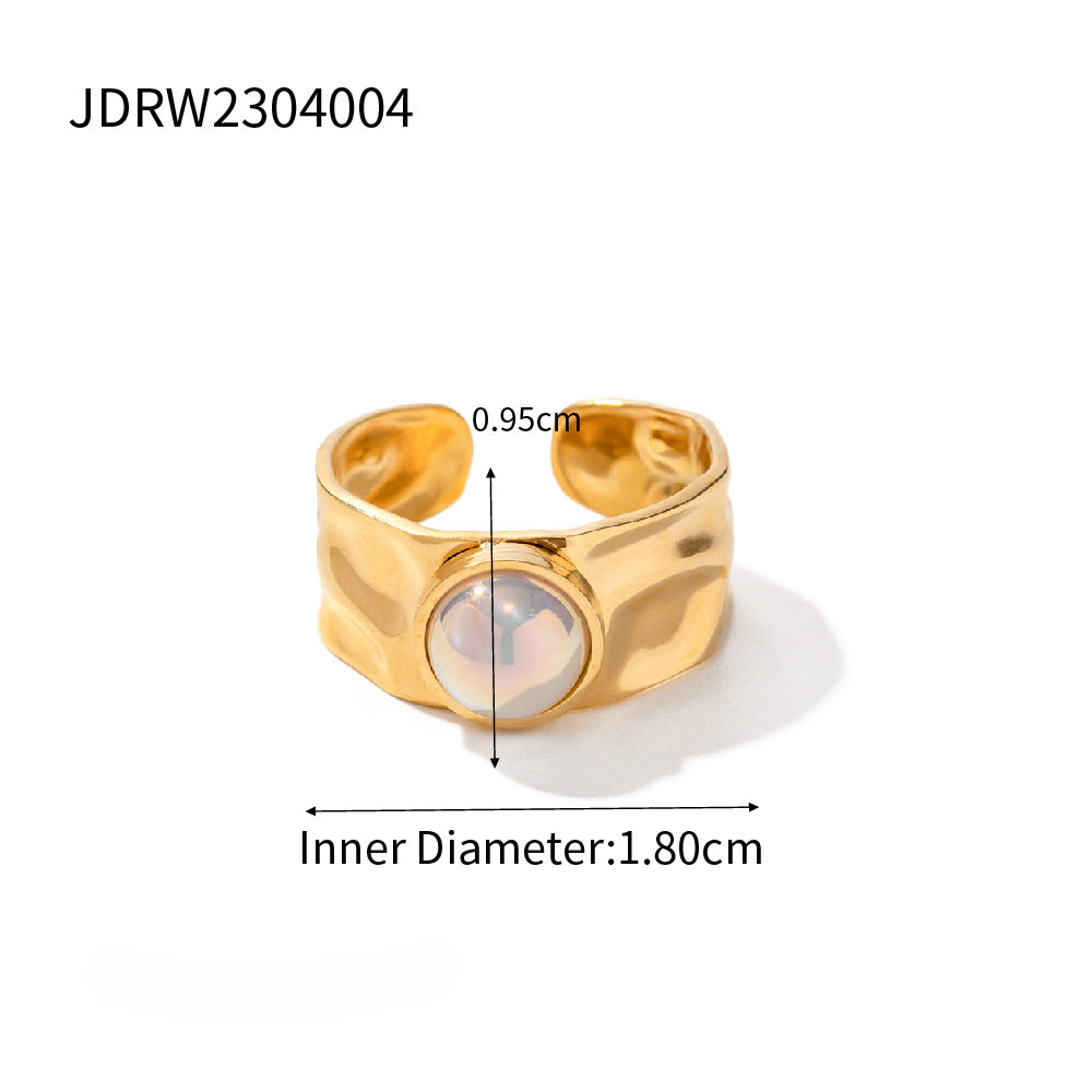 Wholesale Stainless Steel Gold-plated Magic Mermaid Bead Ring